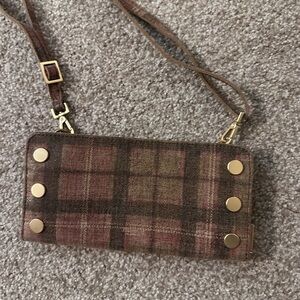 Elegant Brown Plaid Crossbody Bag